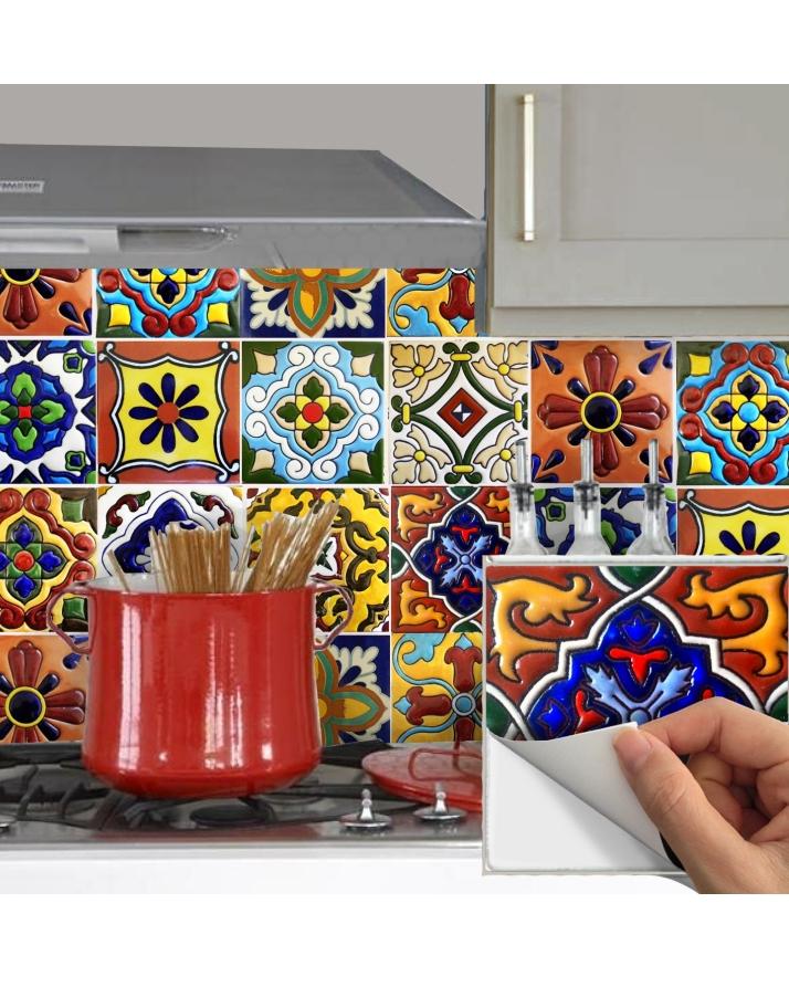 Pack of 12 - 3D Embossed Truck Art Themed Tiles Stickers