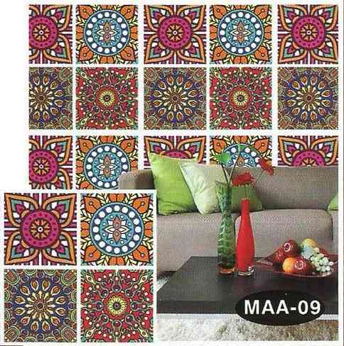 Pack of 4 - 3D Embossed Assorted Truck Art Themed Tiles Sticker (Each Sticker Size: 6x6 Inches)