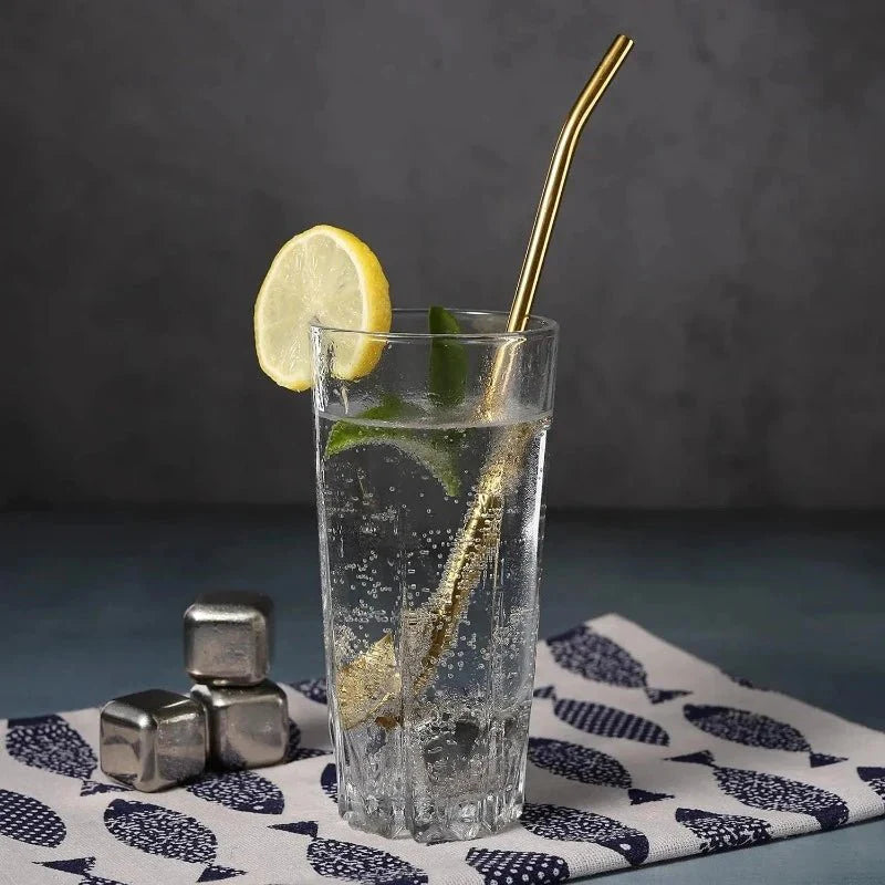 6-Pack Stainless Steel Drinking Spoon Straws - Reusable & Multifunctional