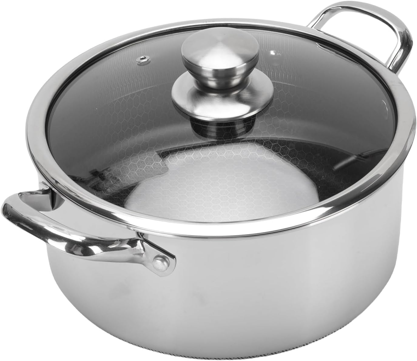 Single Sided Honeycomb Laser Coated Steel Soup Pot With Lid