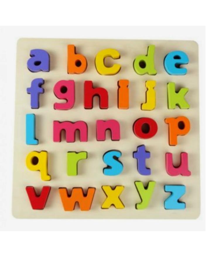 Wooden Lowercase Alphabet Puzzle for Kids Early Educational Toys