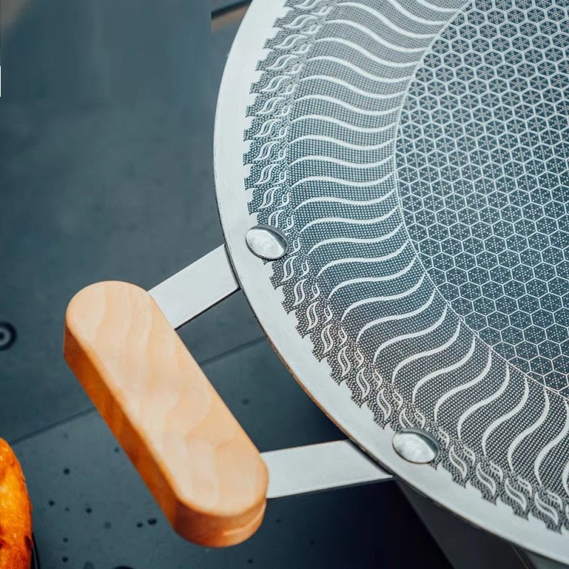 Honeycomb Laser Coated Tawa with Wooden Handle
