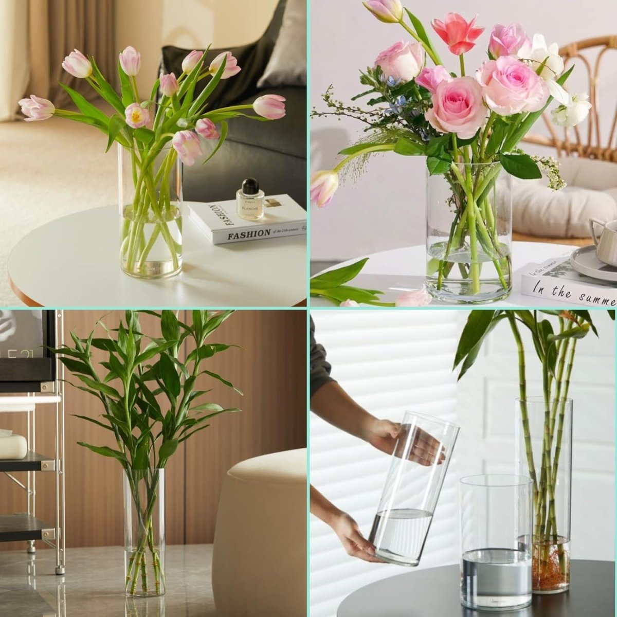 Acrylic Clear Cylinder Flower Vase