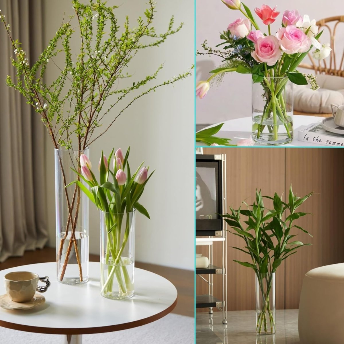 Acrylic Clear Cylinder Flower Vase