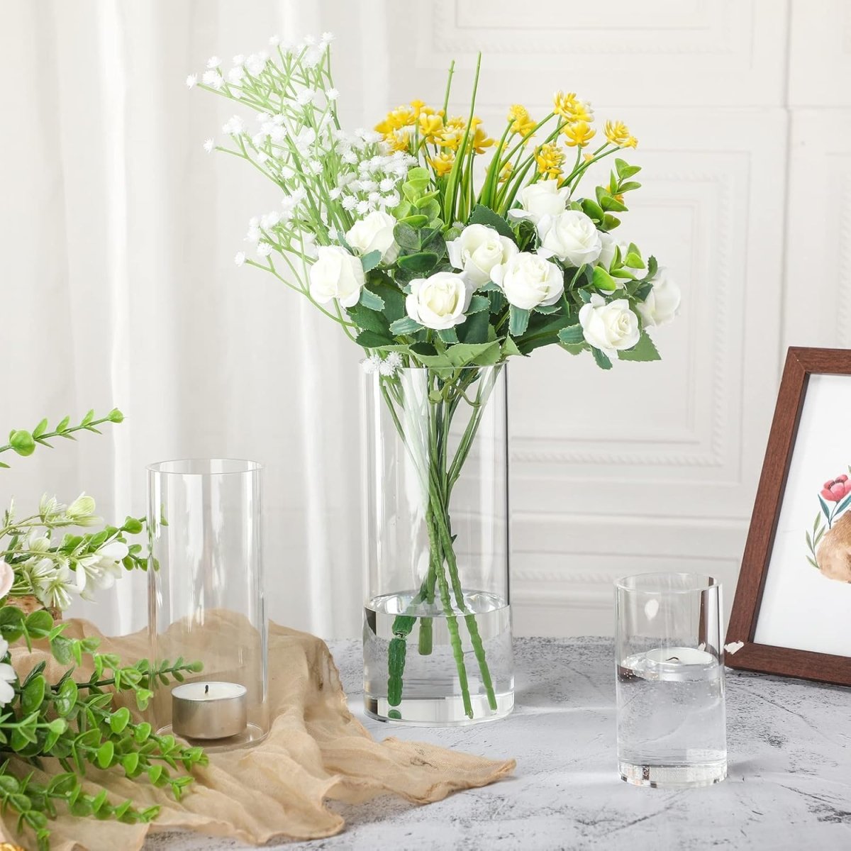 Acrylic Clear Cylinder Flower Vase