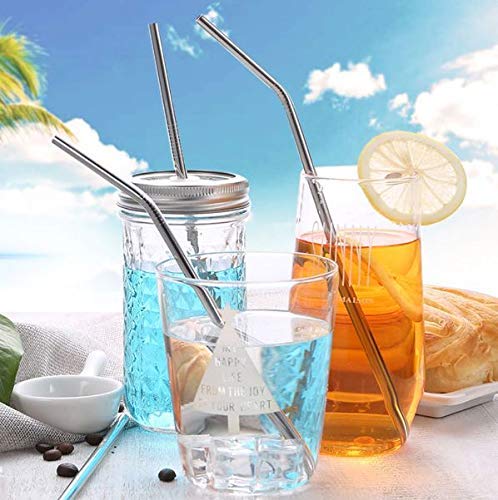 Stainless Steel Reusable Drinking Straws with Cleaning Brush