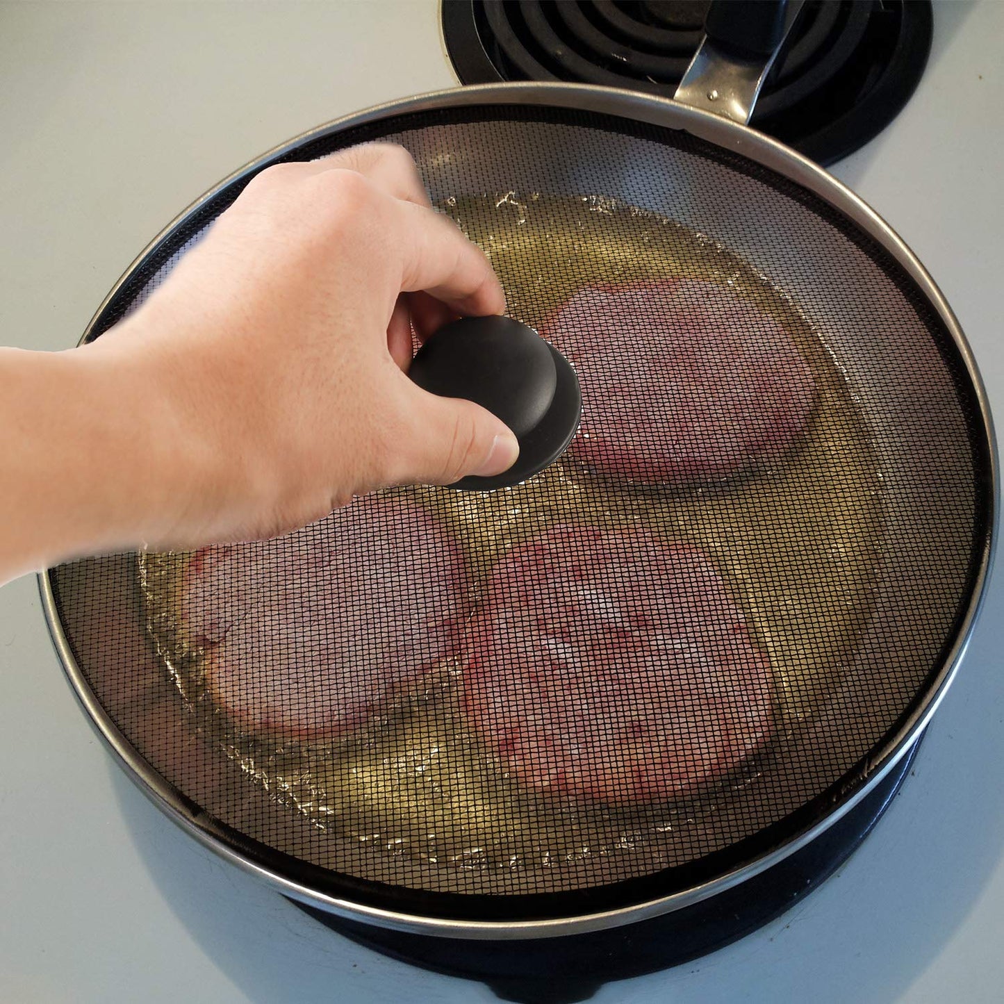 Steel Mesh Splatter Screen - Frying Pan Cover