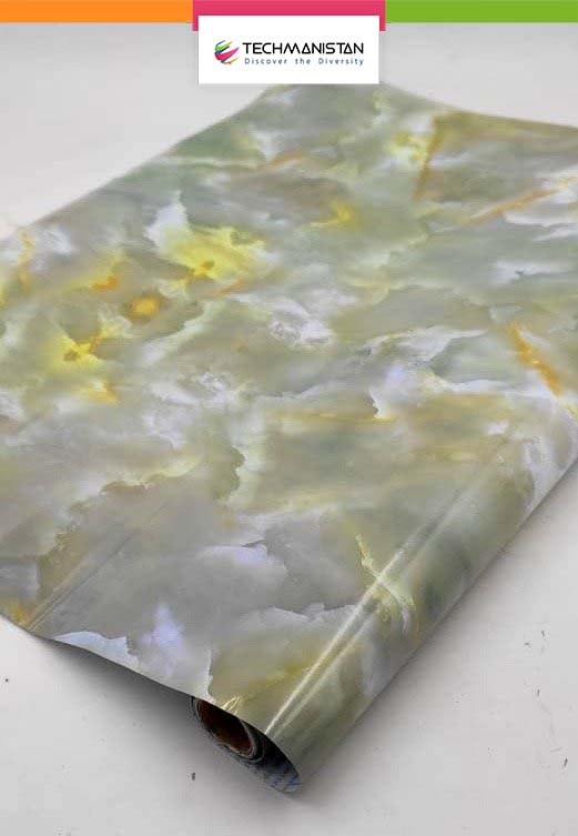 Self Adhesive Marble Design Furniture Stickers PVC Wallpaper Cabinets Gloss Film