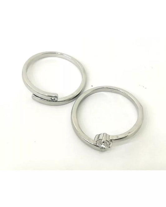 Pack Of 2 - Silver Plated Adjustable Rings for Women
