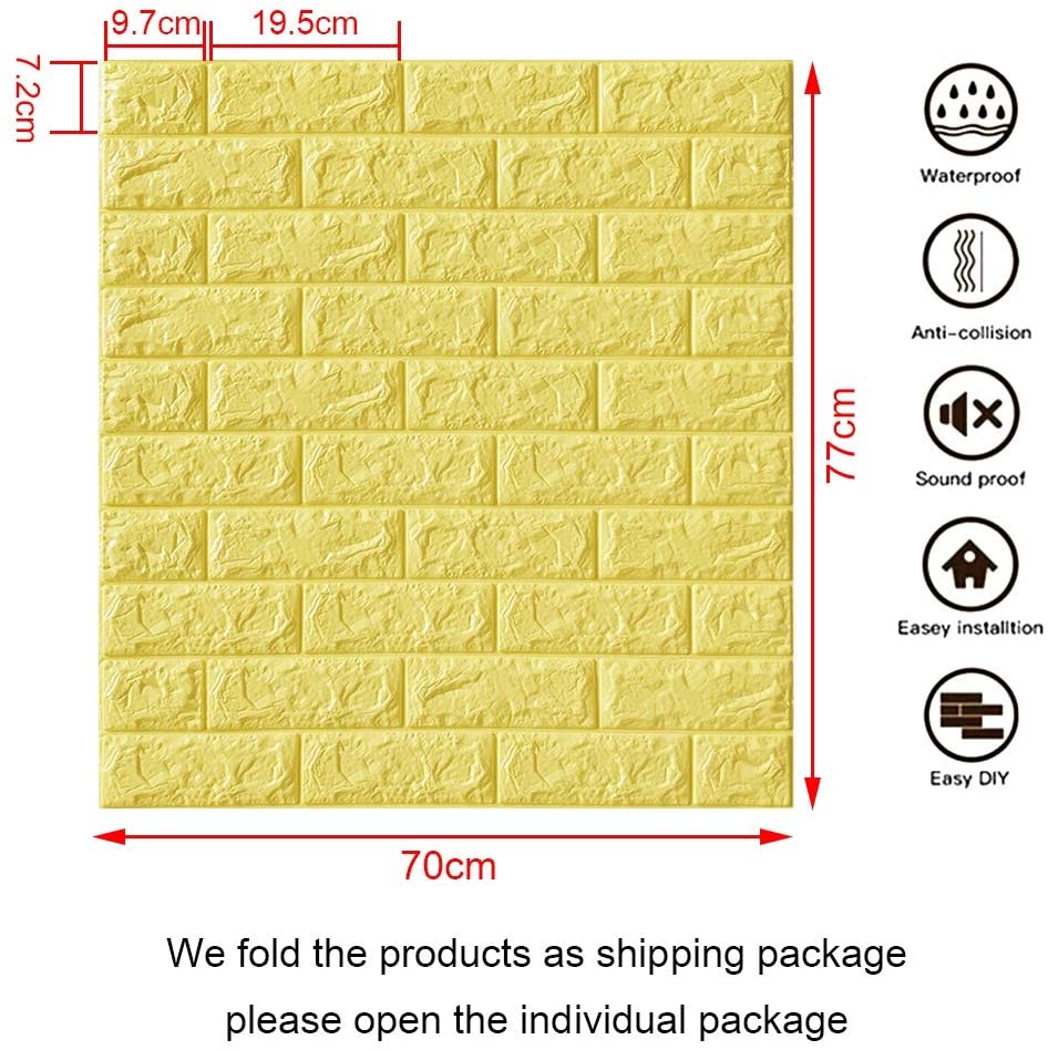 Pack of 4 - 3D Brick Wall Stickers
