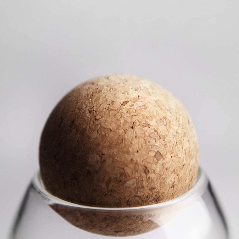 Clear Glass with Cork Ball Multipurpose Jar