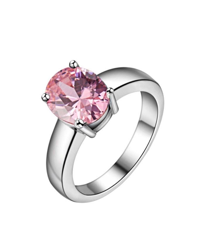 Silver & Pink Plated Ring for Women