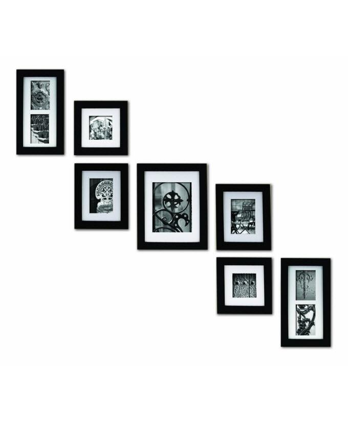 Set of 7 - Photo Frames Collage Wall Hanging Wall Decor Set - Perfect for Stairs