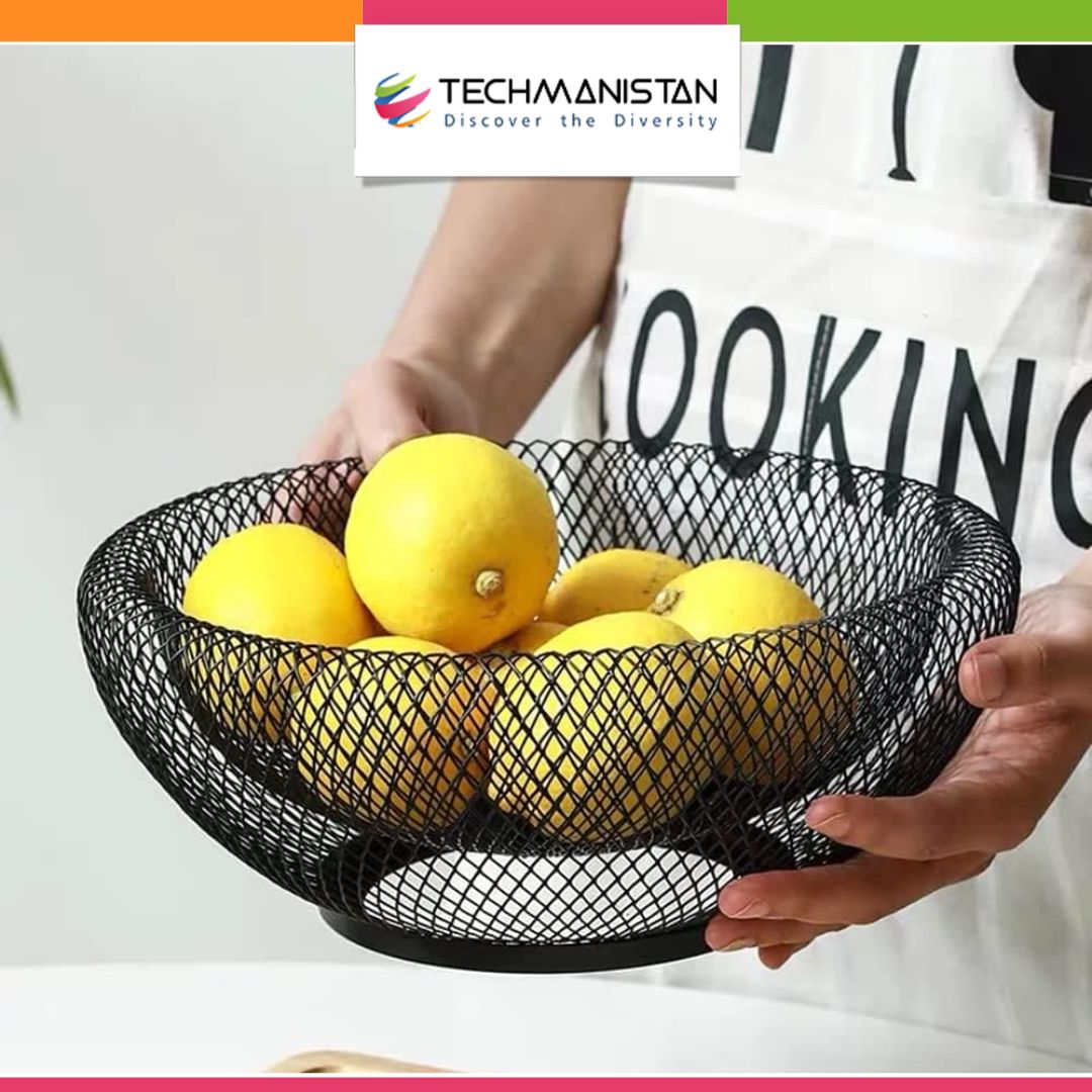 Dual Mesh Fruit Basket Nordic Round Storage Table Basket