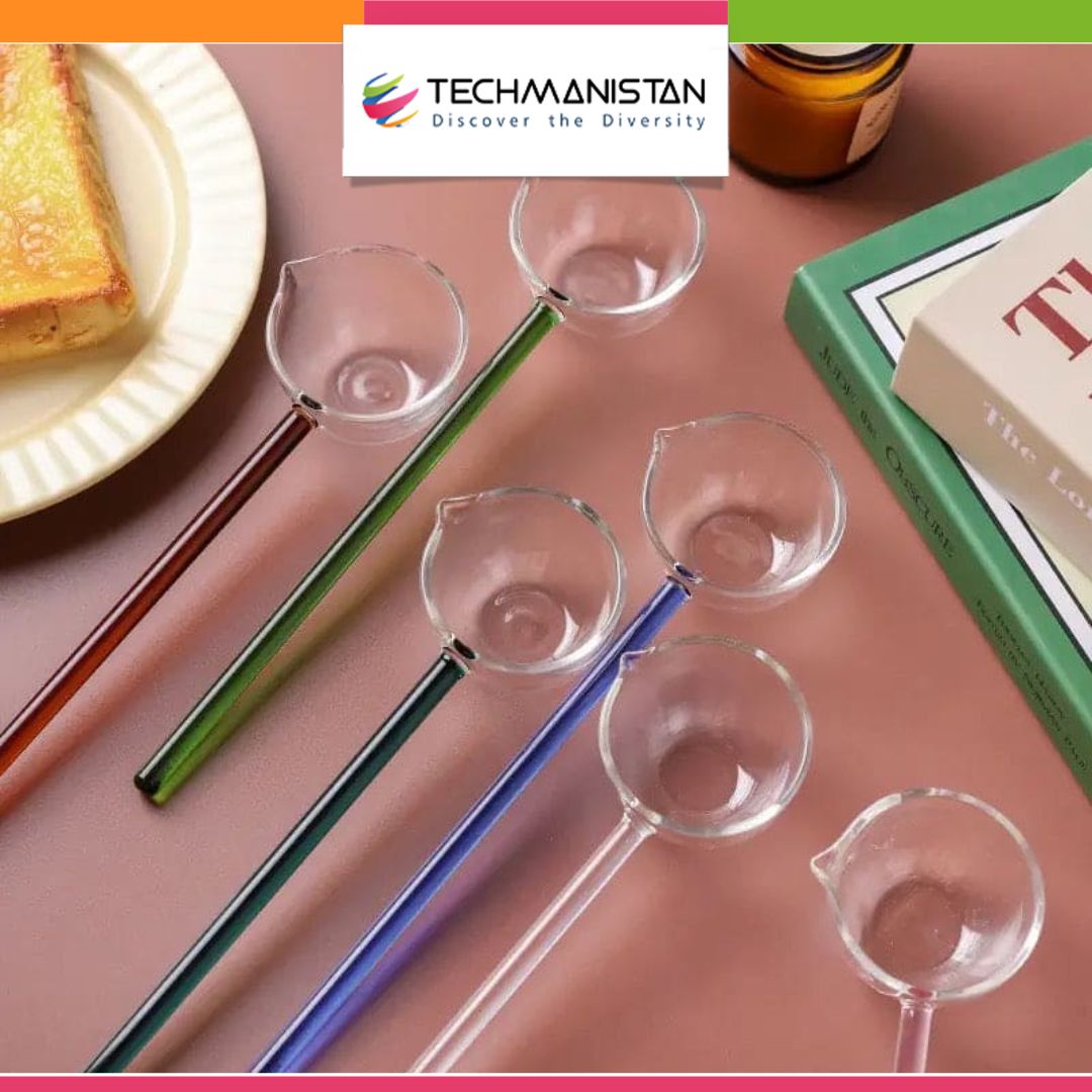 Large Glass Serving Spoon with Long Handle