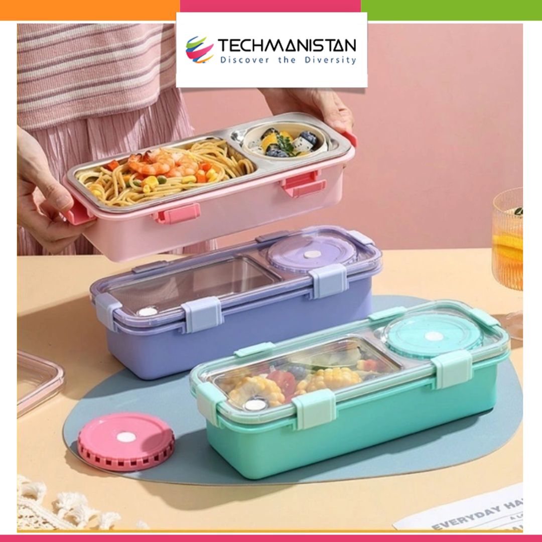 2/3 Compartment Lunch Box Stainless Steel Bento Box