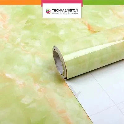 Self Adhesive Marble Design Furniture Stickers PVC Wallpaper Cabinets Gloss Film