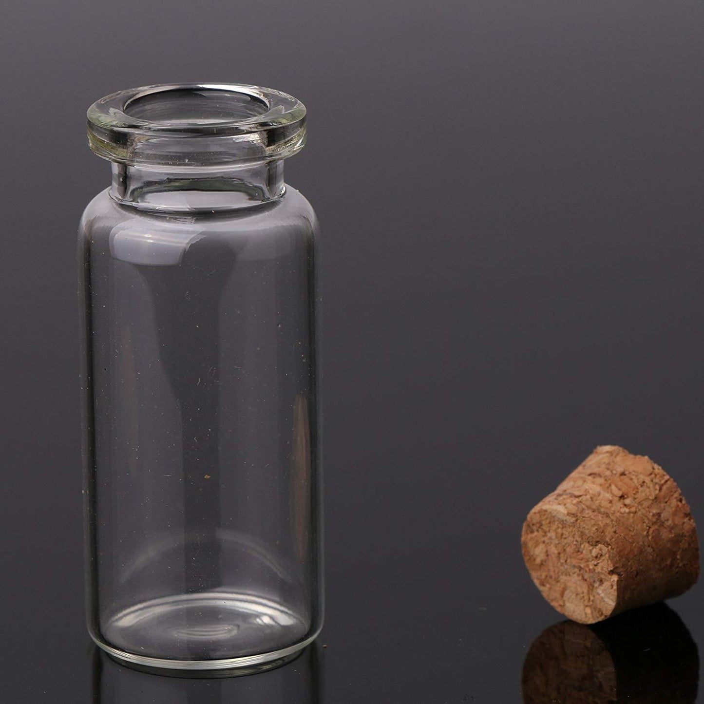 Pack of 4 - Mini Glass Bottles with Cork Stopper