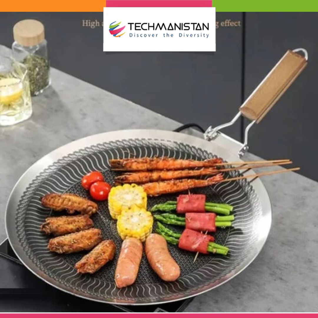 Foldable Handle Honeycomb Laser Coated Tawa – Non-Stick | 34cm, 36cm, 38cm | Pakistan