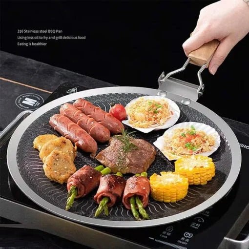 Foldable Handle Honeycomb Laser Coated Tawa – Non-Stick | 34cm, 36cm, 38cm | Pakistan