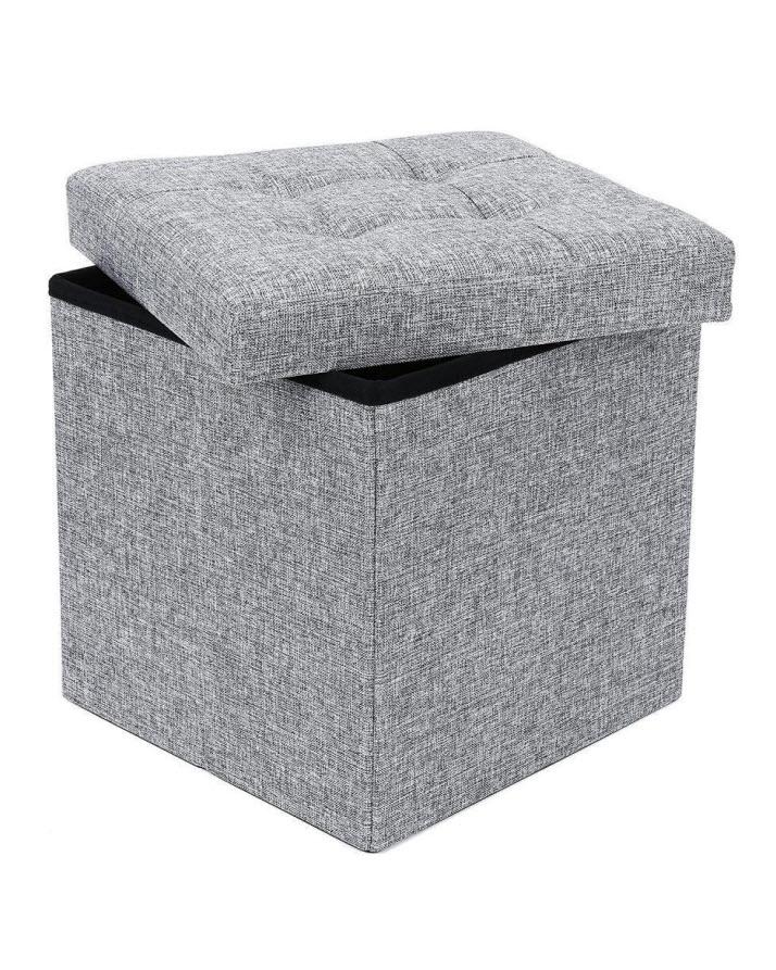 Foldable Storage Ottoman Cube Pouffe Seat Stool Box