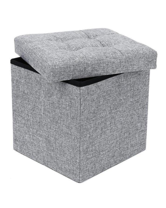 Foldable Storage Ottoman Cube Pouffe Seat Stool Box