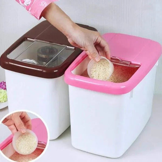 Food Storage Rice & Aata Container Box With Cup - 10Kg Capacity