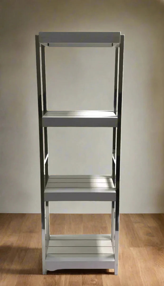 Heavy Duty Stainless Steel Rods Wooden Shelves Rack