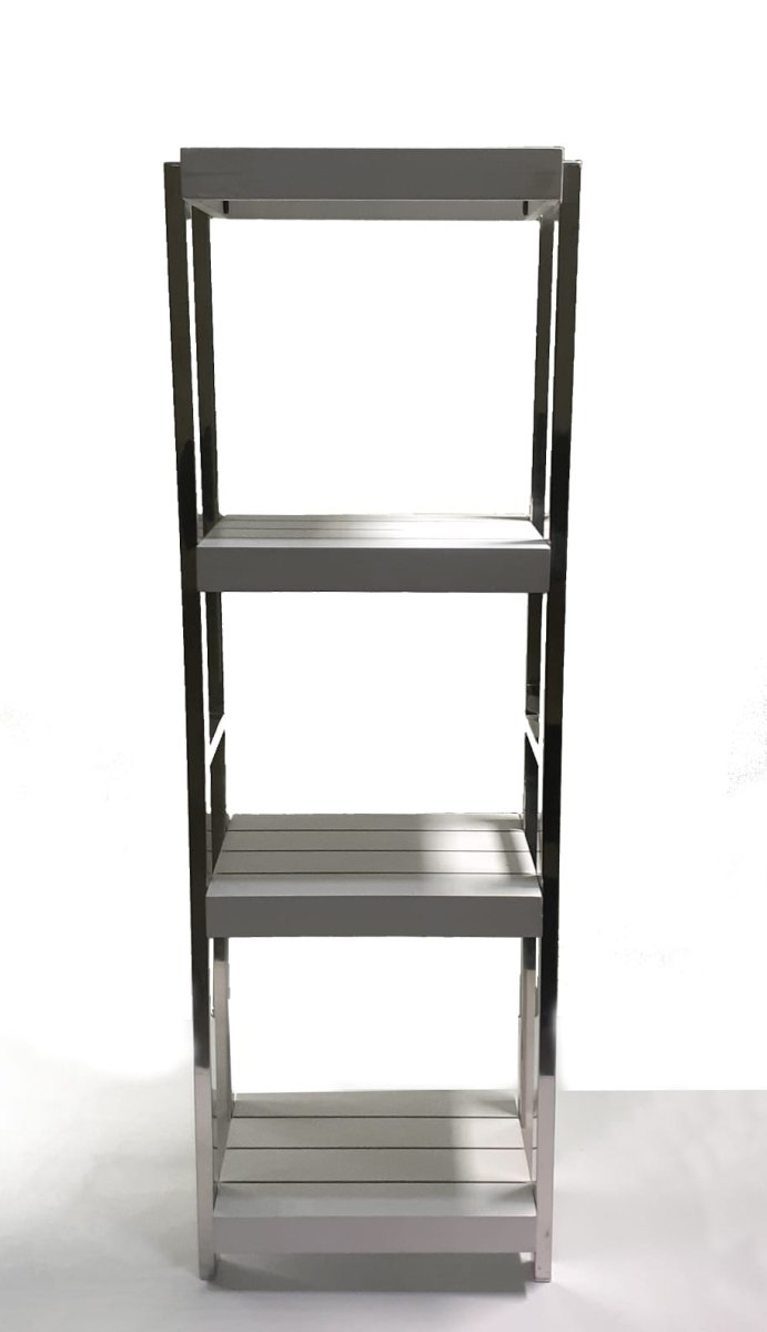 Heavy Duty Stainless Steel Rods Wooden Shelves Rack, Multipurposed Rack, Shoe Organizer, Kitchen Shelves Organizer Rack Books Shelves Rack Books Organizer, Outdoor Plant Pots Stand