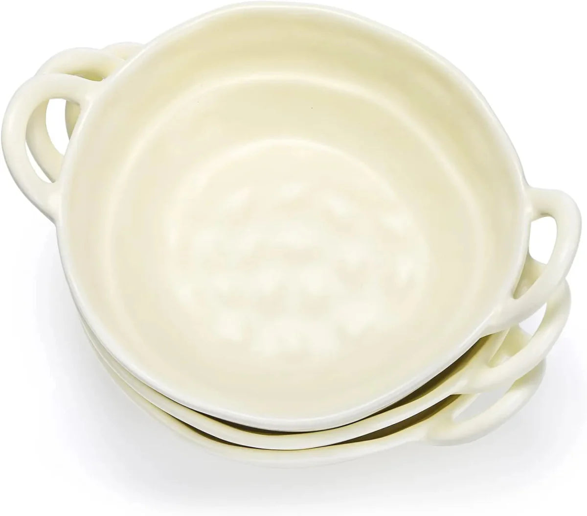 Irregular Shape Ceramic Bowl With Handles