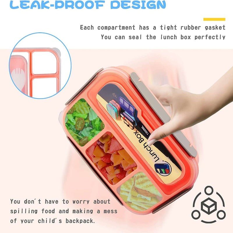 Kids Bento Lunch Box with Fork – Leakproof & Safe