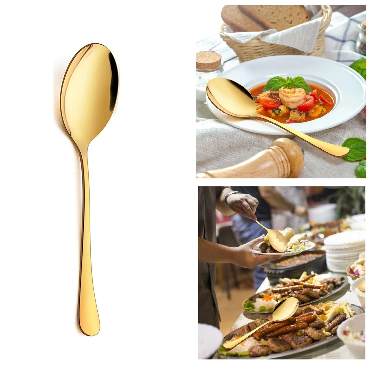 Mirror Polished Stainless Steel Serving Spoon For Dinner Premium Food Grade Cutlery Set