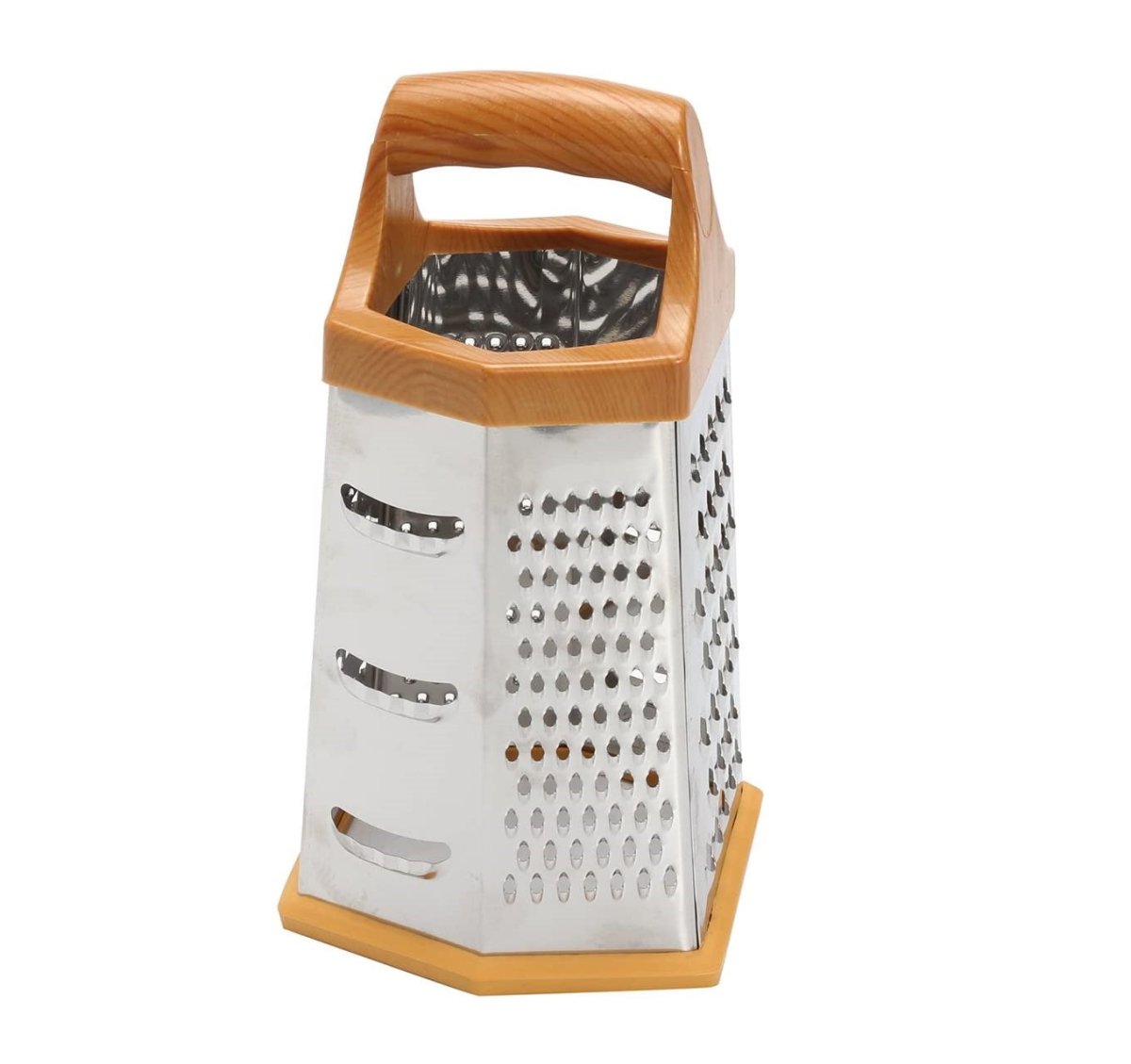 Multifunctional 6 Sided Grater - Silver, 6-Sided Stainless Steel Grater and Slicer, 6in1 Grater, Hexagon Shape Stainless Steel Grater