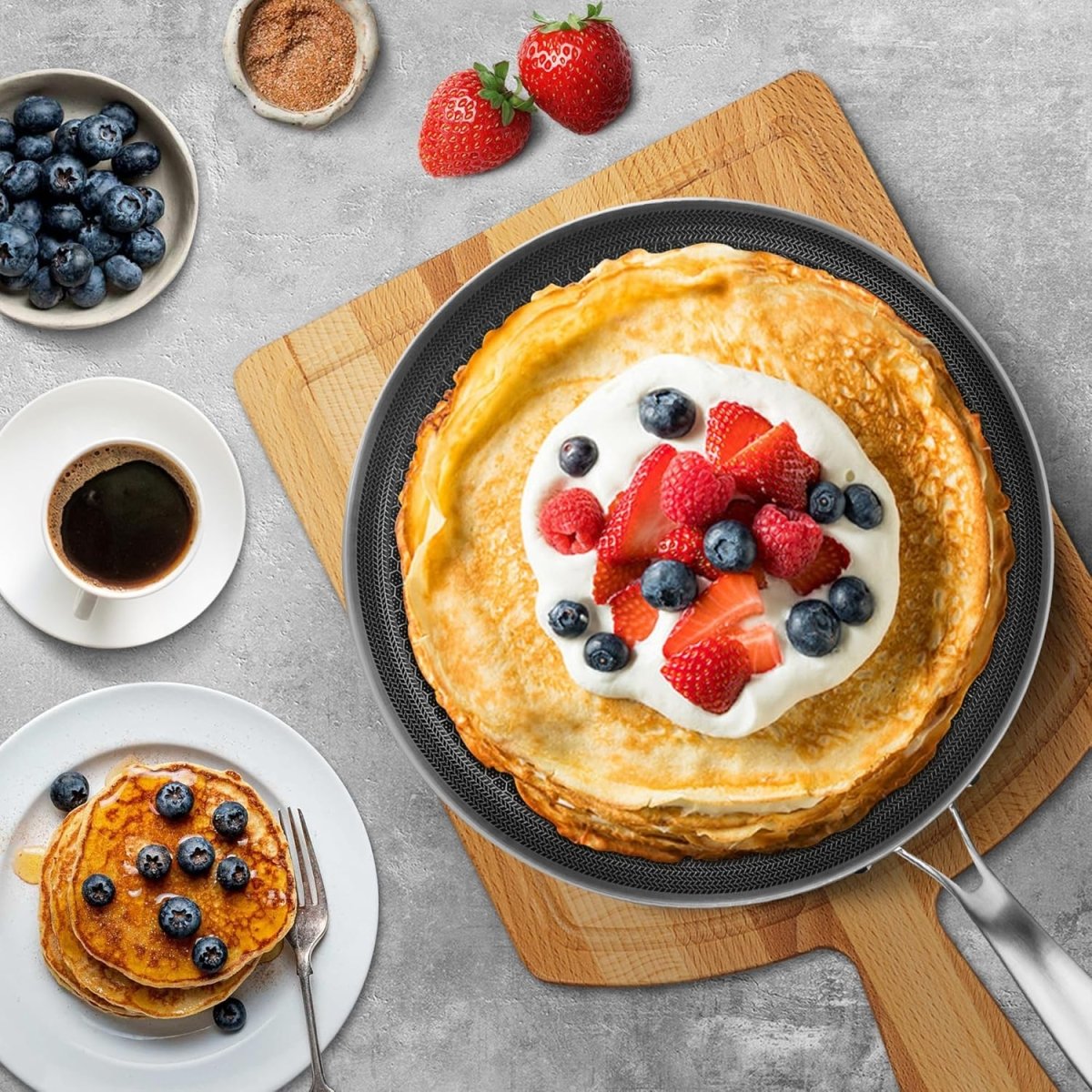 Double Sided Laser Coated Honeycomb Frying Pan/Tawa
