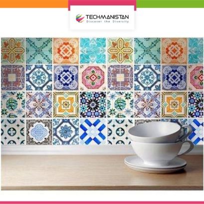 Pack Of 24 - Traditional Talavera Tiles Stickers For Bathroom & Kitchen - 6 X 6  Inches