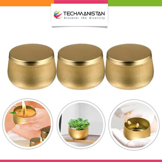 Pack of 3 - Multipurposed Empty Tins, Candle Tins