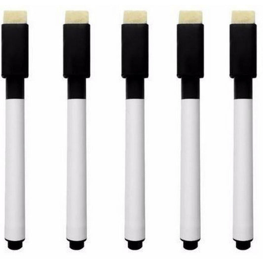 Pack of 5 ? Black Inked Whiteboard Marker with Eraser
