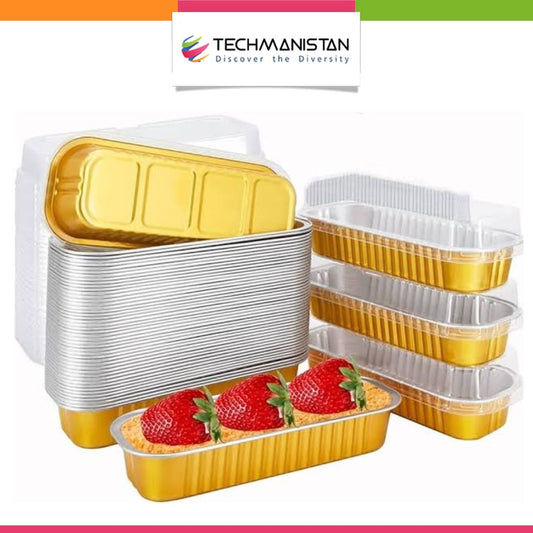 Pack of 5 - Disposable Baking Tins Foil Pans With Lids