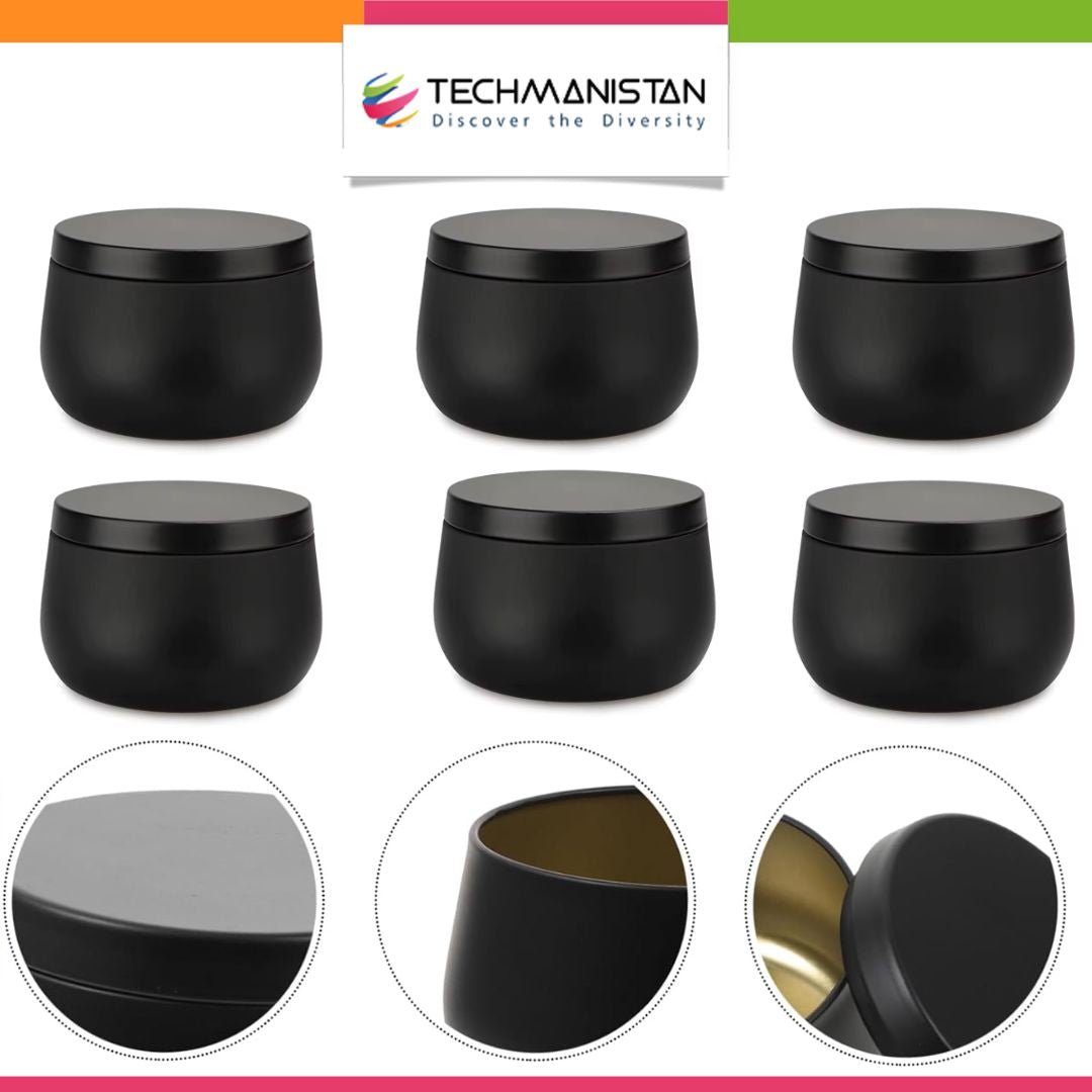 Pack of 6 - Multipurposed Empty Candle Tins