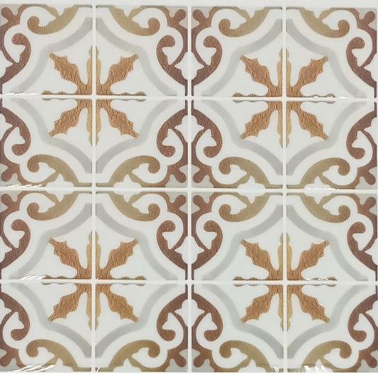 Pack of 6 - Waterproof and Heat Resistant Tiles Stickers for Bathroom & Kitchen - 10x10 inches