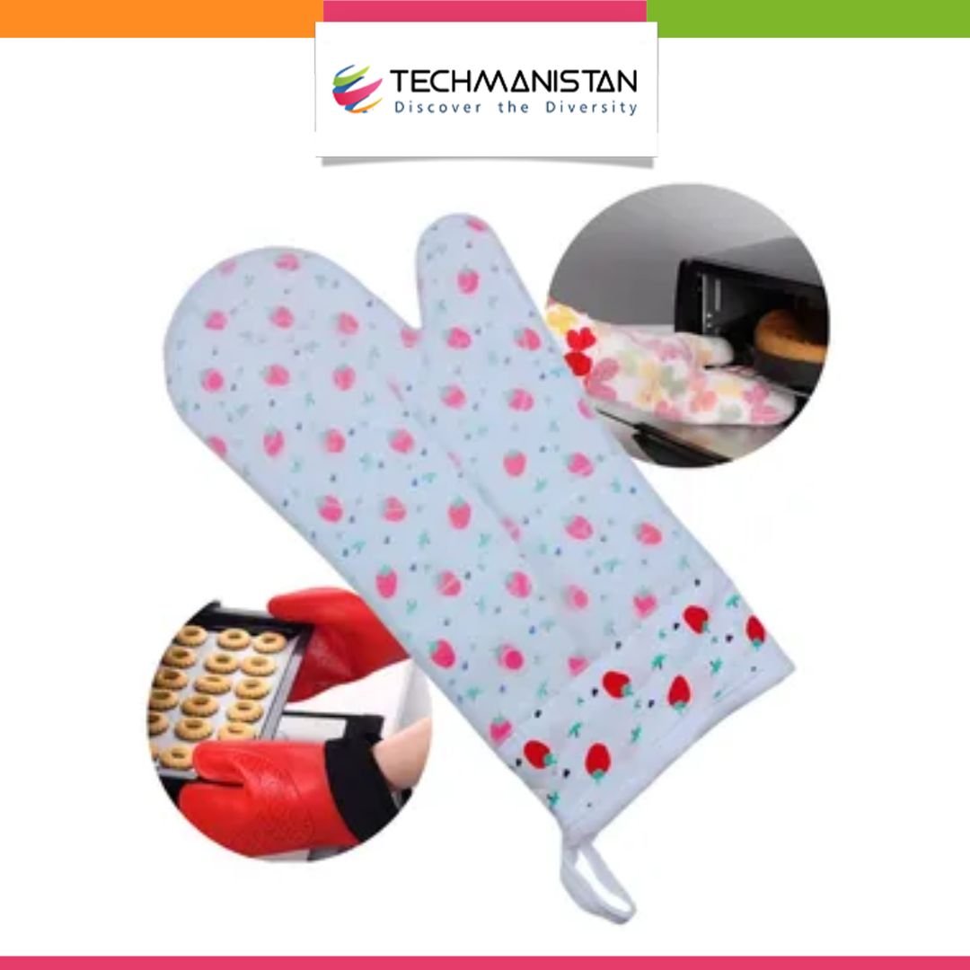Random Design Cotton Gloves with Silicon Coating