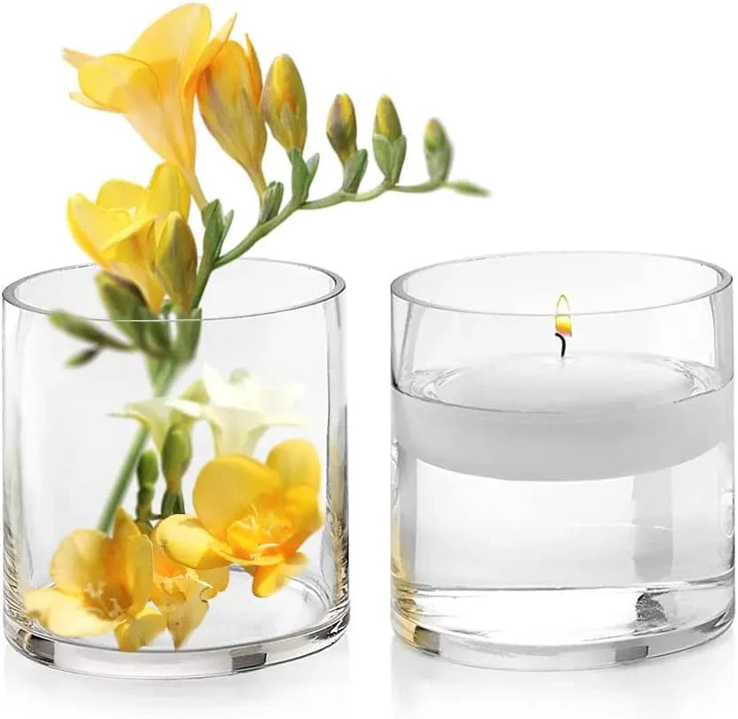 Round Clear Glass Vase
