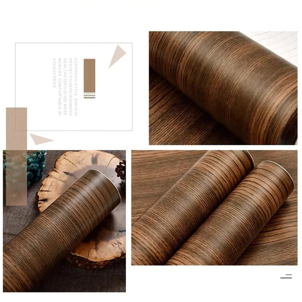 Self Adhesive Wood Grain Furniture Stickers Wallpaper - 45x200 cm