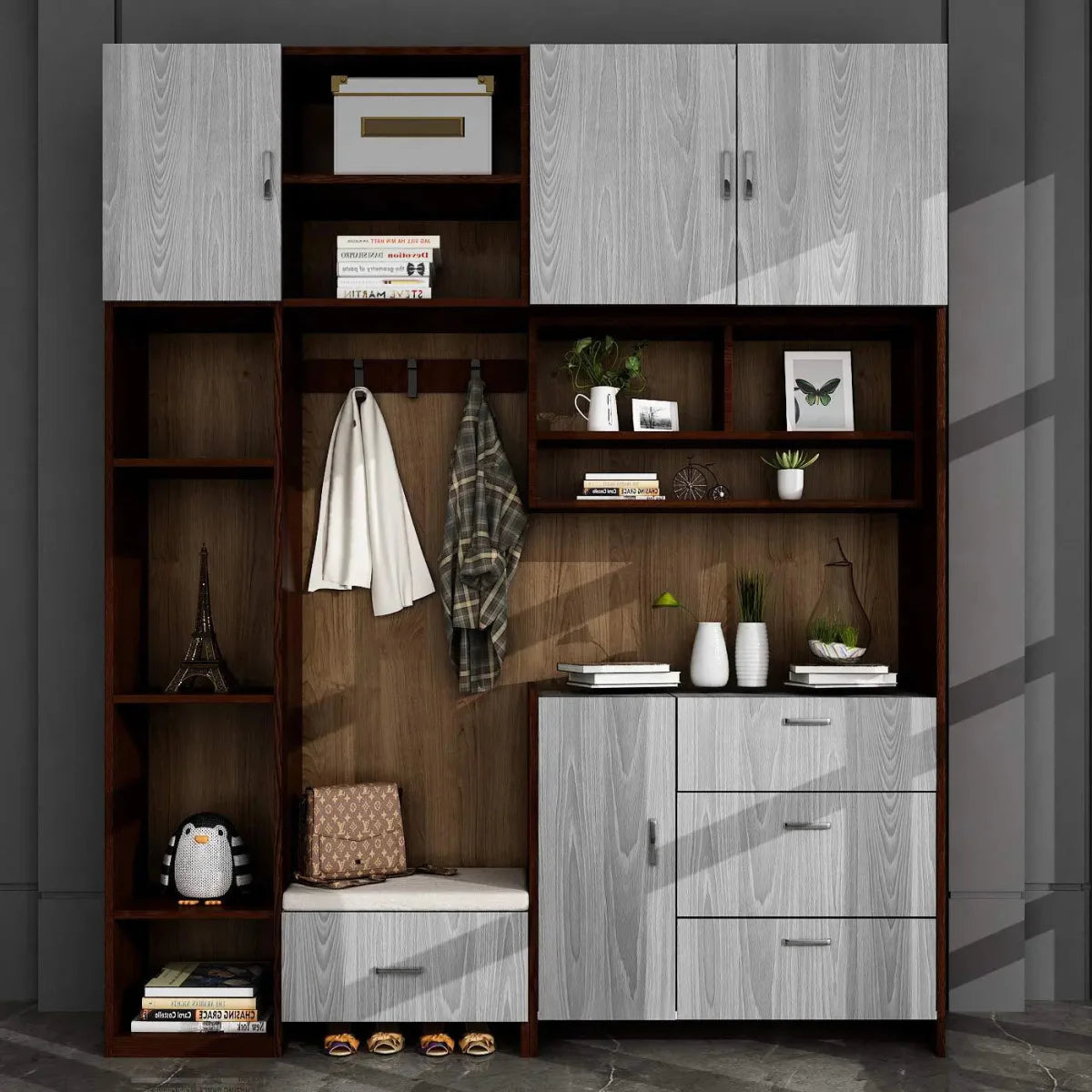 Self Adhesive Wood Grain Furniture Stickers Wallpaper - 45x200 cm