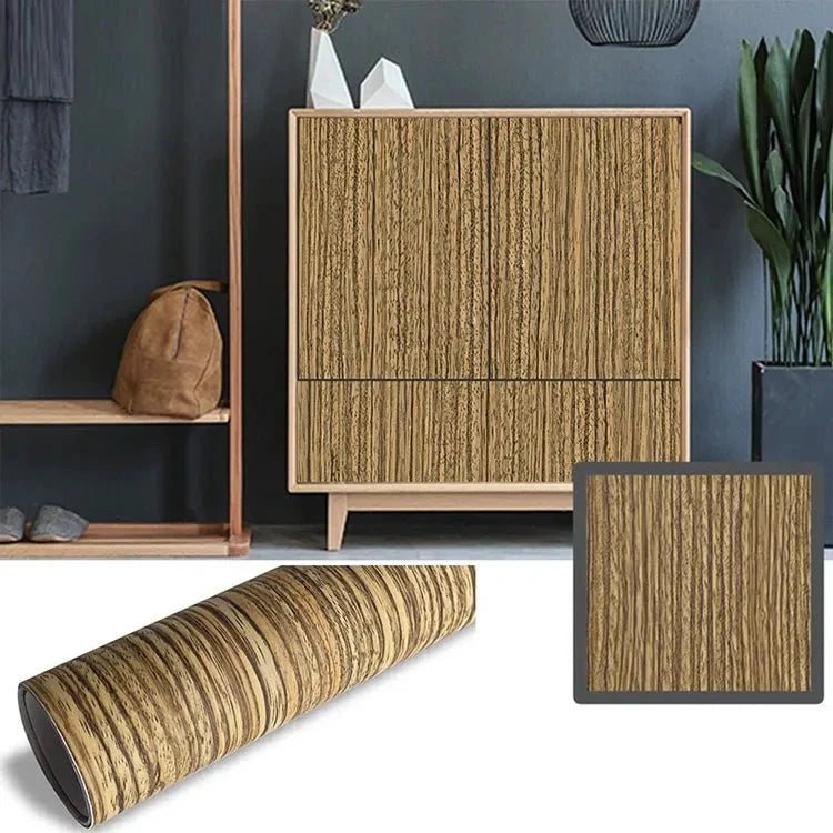 Self Adhesive Wood Grain Furniture Stickers Wallpaper - 45x200 cm