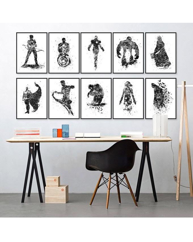 Set of 10 - Photo Frames Collage Wall Hanging Wall Decor Set - Black