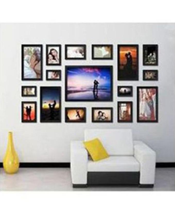 Set of 17 - Photo Frames Collage Wall Hanging Wall Decor Set - Multicolor