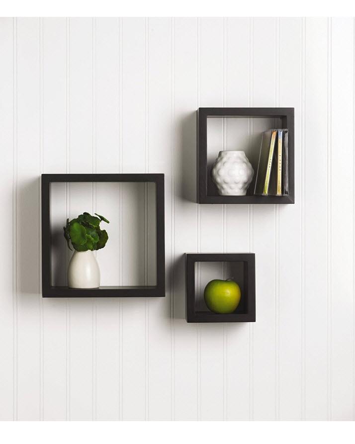 Set Of 3 - Cube Wall Mount Shelves