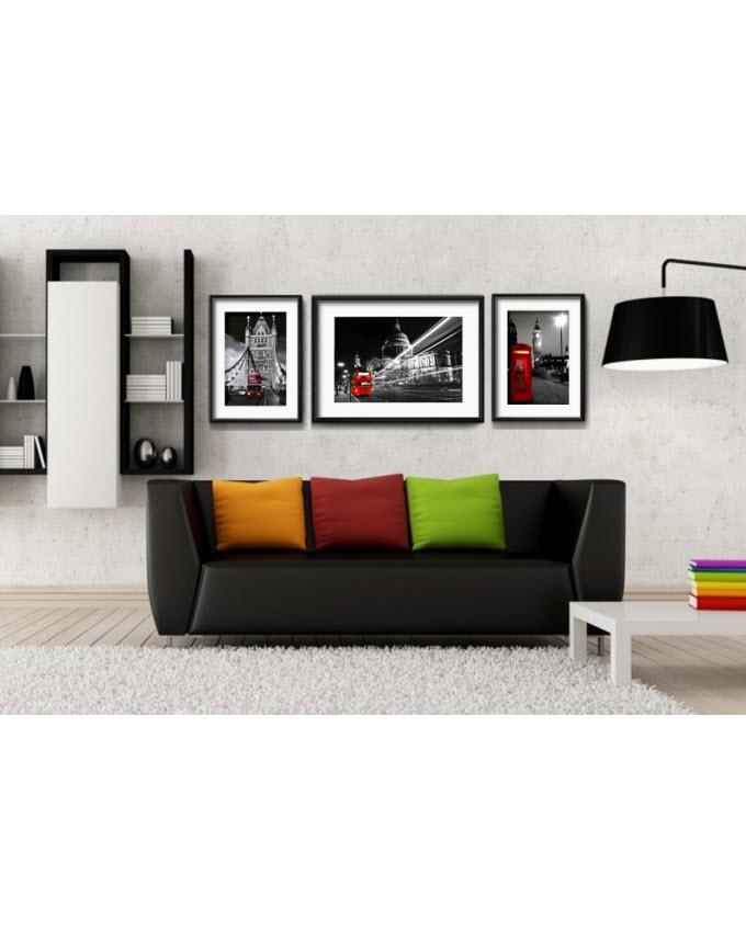 Set of 3 - Photo Frames Collage Wall Hanging Wall Decor Set - Black