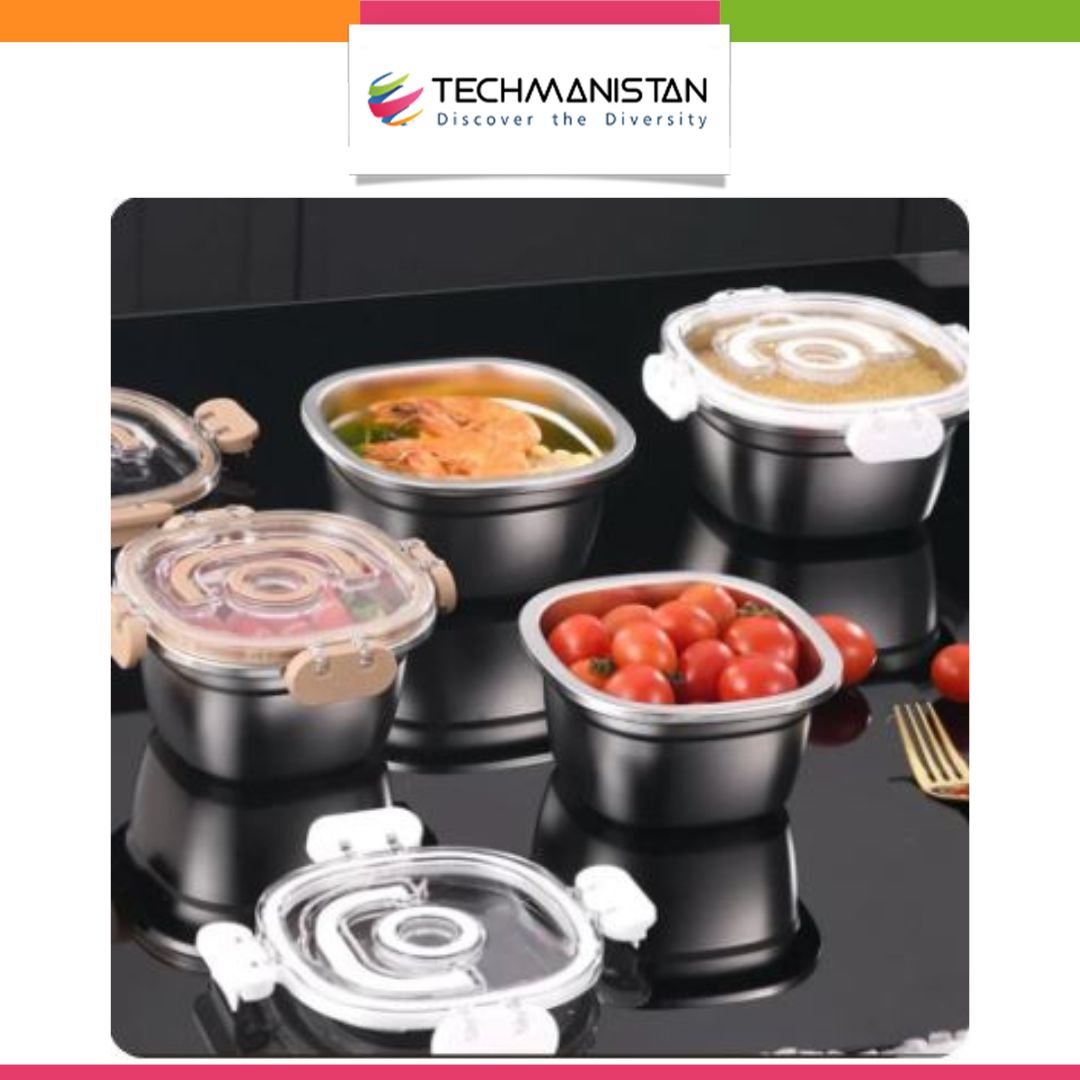 Set of 3 Stainless Steel Storage Containers